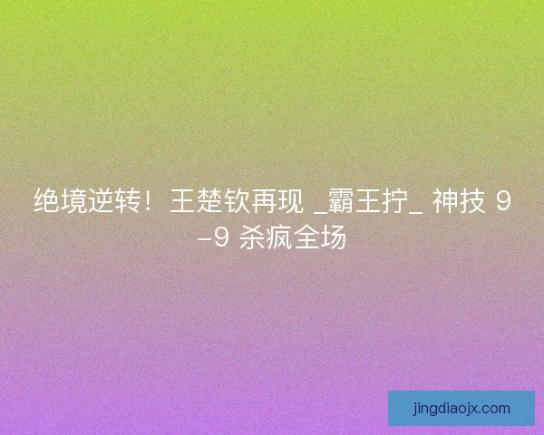 绝境逆转！王楚钦再现 _霸王拧_ 神技 9-9 杀疯全场